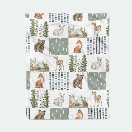 Sage Nursery Bedding, Woodland Crib Bedding Set, Woodland Nursery