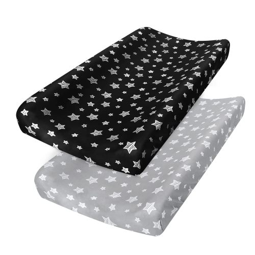 Changing Pad Cover- 2 Pack, Ultra Soft Jersey Knit Cotton ,Star