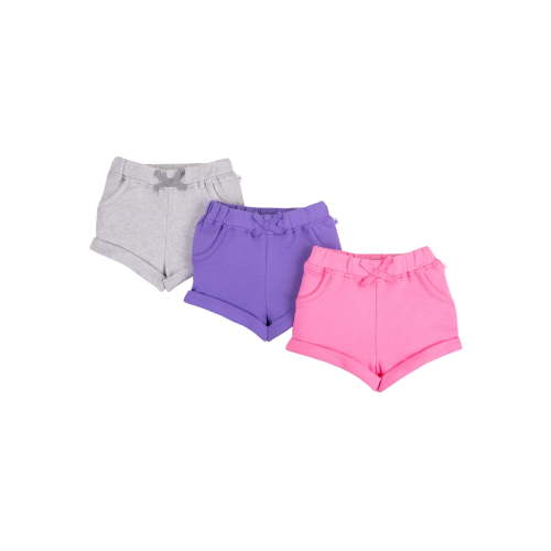 Little Star 100% Organic Cotton 3-Pack Baby Girl Knit Shorts