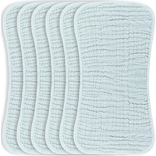 Konssy Muslin Baby Burp Cloths Sets for Unisex- 6 Pack Large 100% Cotton Burping Clothes for Newborn, Baby Girls and Boys