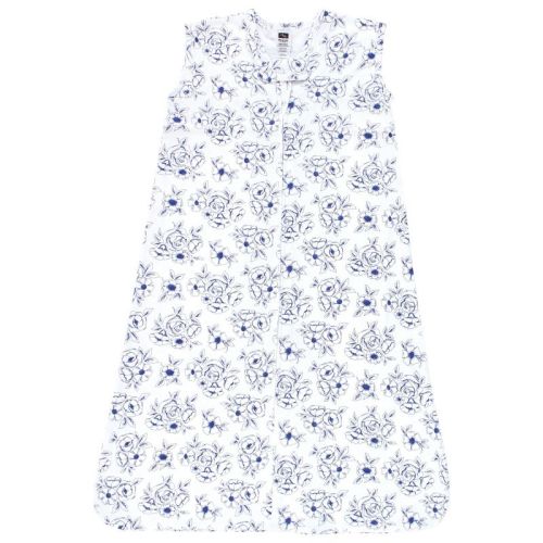 Hudson Baby Infant Girl Cotton Sleeveless Wearable Sleeping Bag, Sack, Blanket, Blue Toile, 12-18 Months