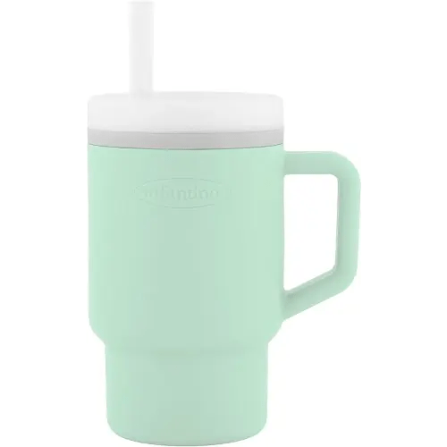Infantino My 1st Tumbler, Silicone Sippy Cup with Straw & Handle, Spill-Resistant Baby Cup for On-the-Go, BPA-Free Transition Bottle, Mint