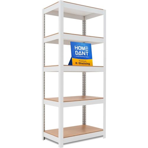 HOMEDANT House 5 Tier 24.1" W Laminated Metal Shelving Unit Adjustable Storage Utility Rack Heavy Duty Shelves Organization Multipurpose Shelf Kitchen Garage Pantry Closet 1 Pack