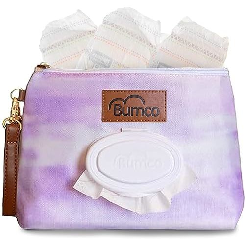 Bumco Diaper Clutch - Portable Wipes Dispenser & Baby Travel Essential, Airtight Dispenser, Refillable Wipes Container, Travel Baby Essentials, Diaper Bag Purse
