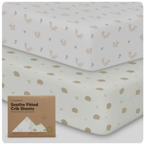 Soothe Fitted Crib Sheet For Baby Nursery Cot | KeaBabies | Nibbles & Bruce Pattern