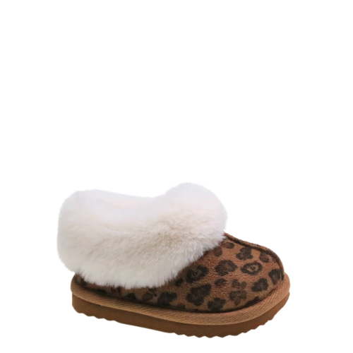 Wonder Nation Baby Girls Faux Fur Trim Slippers