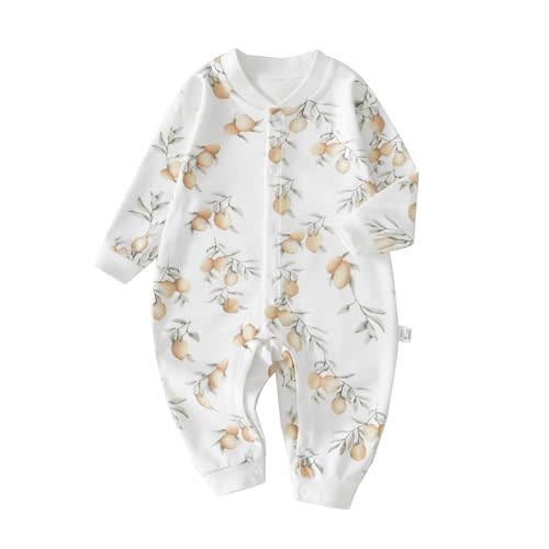 Cherie Kids 100% Organic Cotton Soft 3-24 Months Unisex Footless Newborn Baby Sleepers Pajamas Romper Boys Girls Long Sleeve