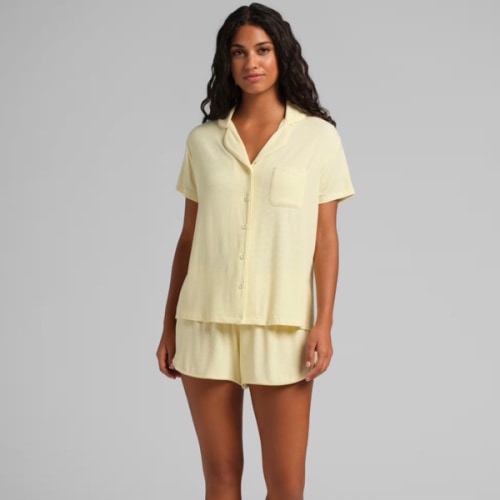 Slinky Rib Short Sleeve PJ Set | Ribbed Pajama Set | Comfrt