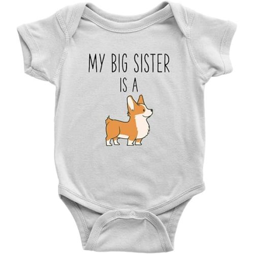 My Big Sister is A Corgi Baby Bodysuit Funny Dog Lover Baby Clothes Baby Boy Baby Girl Bodysuit