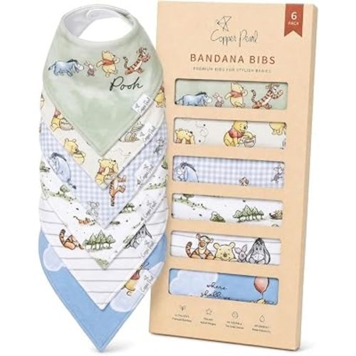 Copper Pearl Baby Bibs 4 Pack & 6 Pack, Bandana Drool Bibs for Baby Girl & Boy, Soft Cotton Bibs for Drooling and Teething