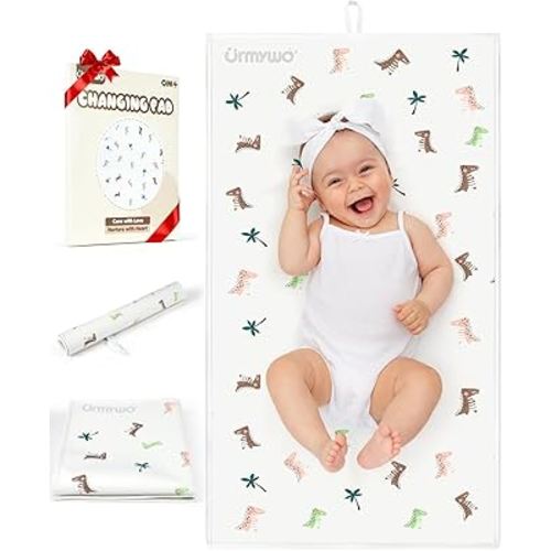 Baby Portable Diaper Changing Pad - Waterproof & Wipeable Changing Mat with PU Leather - Soft Comfortable - Foldable Travel Bag & Camping Mat - Newborn Essentials Must Haves - Baby Shower Gifts