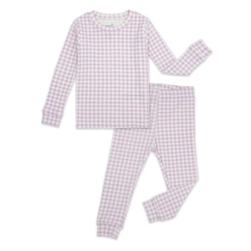 moimoln Plaid Check Soft Cotton Modal 6M-8Y Baby Toddler Long-Sleeve Snug-Fit Pajama Sleepwear Daily