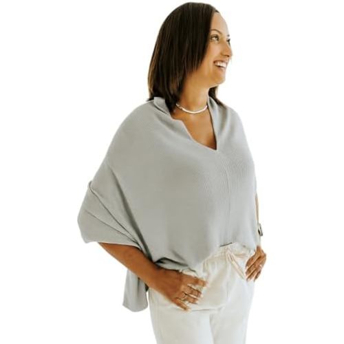 Toci Nursing Cover Poncho – Soft Breathable Breastfeeding Cover, 360° Full Coverage, Lightweight Multi-Use Nursing Scarf