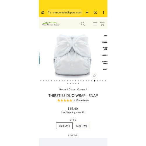 Thirsties Duo Wrap two-sized cloth diaper cover