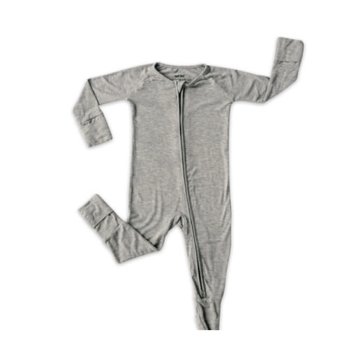 Heather Gray Zippy - Little Sleepies - 0-3M