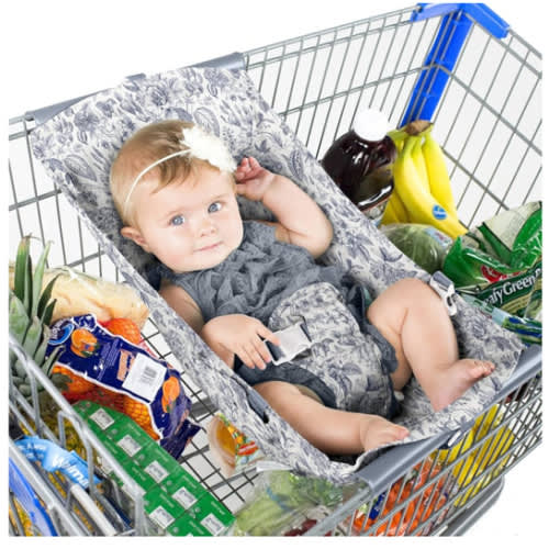 Shopping Cart Hammock – Infant Seat for Grocery Carts – Holds Car Seats Securely – Compatible with Select 4-Seater Wagons (20–24” Wide) – Supports Up to 50 lbs – Heritage Blue