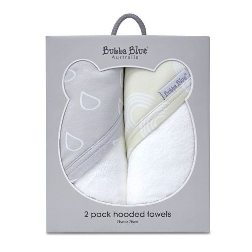 Bubba Blue Nordic Hooded Towel 2 Pack Grey/Sand