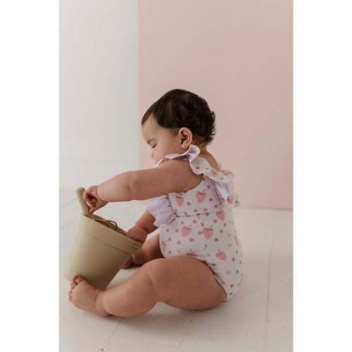 Girl's Ruffle Sleeve Cross Back Swimsuit Strawberries - Babysprouts | Maisonette