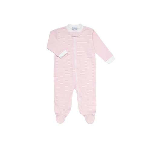 Pink Gingham Zipper Footie