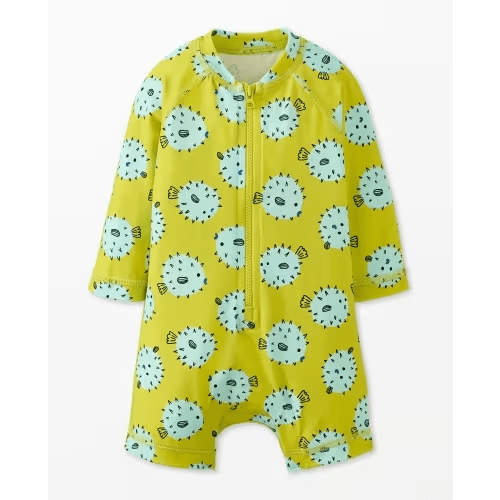 Baby Rashguard Swimsuit - Cutie and the Blowfish, 3-6 mo