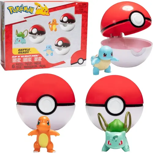 Pokemon Clip ‘N’ Go Multipack - Includes Three 2-Inch Battle Figures and Three Poké Ball Accessories