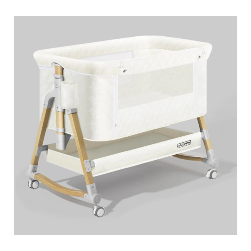 HARPPA Cuddly 3-in-1 Baby Bassinet Bedside Sleeper for Reflux | Attaches to Bed, Adjustable 5 Heights, Non-Toxic & CPSC Certified | Sturdy Aluminum Frame, Portable Wheels, Tool-Free Setup, Gentle Rocking | Perfect for Newborns, Infants, Small Spaces & Saf
