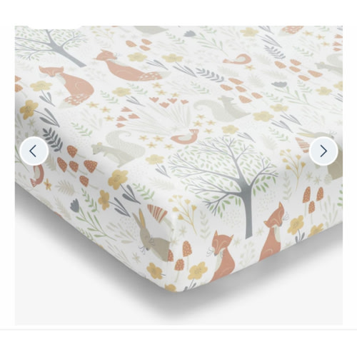 Forest Animals Classic Cool Organic Cotton Percale Fitted Crib Sheet