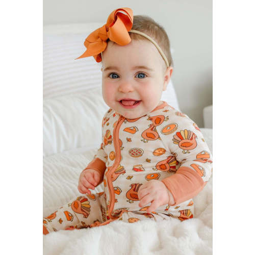 Bamboo Convertible Zipper Romper in Gobble Gobble | Caden Lane