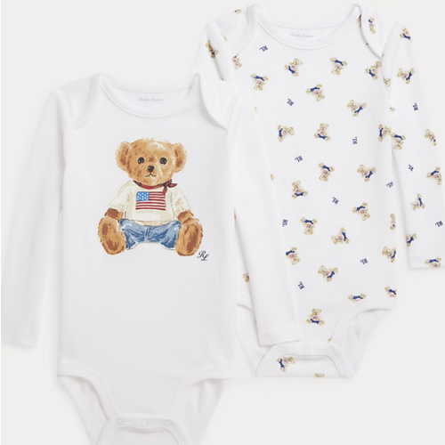 Polo Bear Cotton Bodysuit 2-Pack