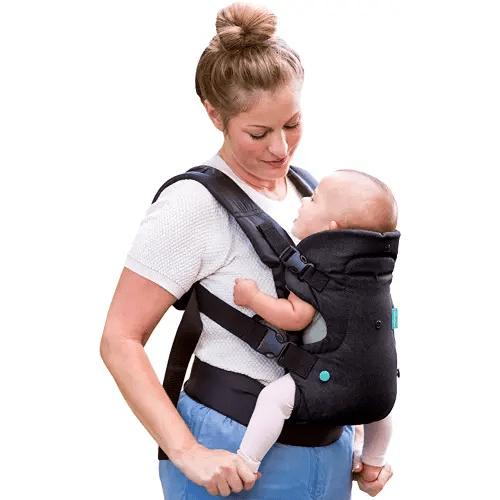Infantino Flip 4-in-1 Convertible Baby Carrier, Adjustable, Ergonomic Babywearing, Registry Essential, Baby Carrier for Newborn to Toddler, Black