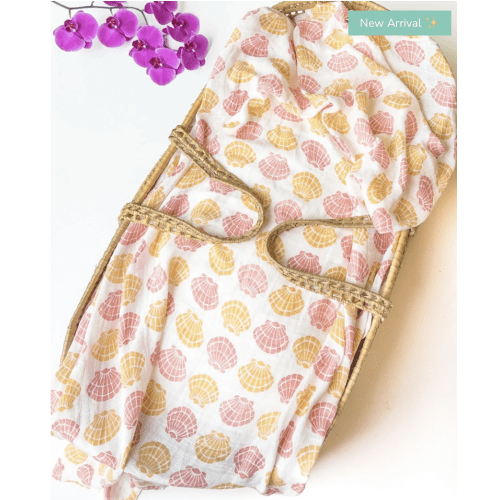 Sea Shell Print Organic Baby Swaddle