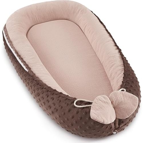 Baby Lounger - Infant Lounger Pillow for Newborn 0-24 Months, Soft, Breathable & Portable Baby Lounger Pillow for Boys & Girls, Cozy Baby Floor Seat for Home & Travel (Pink Star)