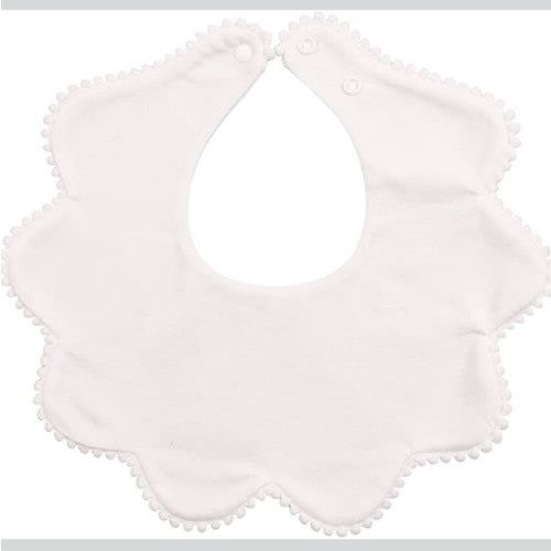 JANGANNSA 3 PCS White Flower Baby Bibs Infant Burp Clothes for Baby Girls Saliva Towel Cotton Infant Toddler Girls Bibs (3PCS-White)
