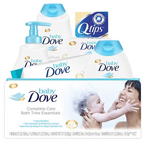 Baby Dove Tip to Toe Baby Gift Set Complete Care Bath Time Essentials 6 Count For Baby's Delicate Skin Hypoallergenic