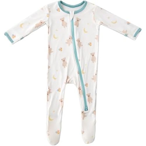 Bamboo Little Soft Baby Footie Pajamas, Baby Clothes, Newborn Sleepers, 95% Viscose and 5% Spandex, 0-24 Months