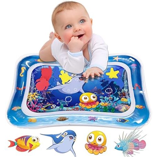Tummy Time Mat Sensory Water Mat for Babies, Baby Toys for 3 6 9 12 Months Boys and Girls, Great Gift Idea of Baby Stuffs…