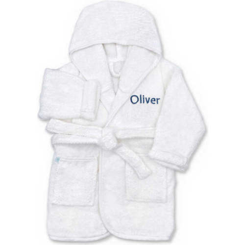 Personalized Bathrobe, Blue - Babyblooms | Maisonette