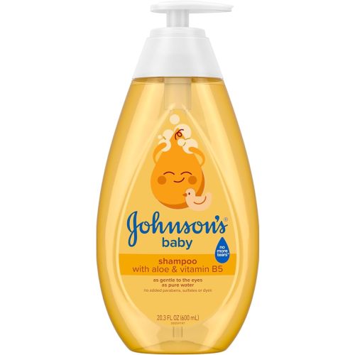 Johnson's Baby Shampoo with Aloe Vera & Vitamin B5, Tear Free, Newborn Essentials, No added Parabens & Sulfates, Hypoallergenic, 20.3 fl. oz