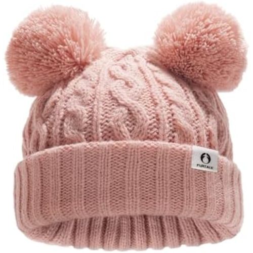 FURTALK Toddler Winter Hat Pom Pom Beanie Knitted Warm Hats for Baby Kids Boys Girls