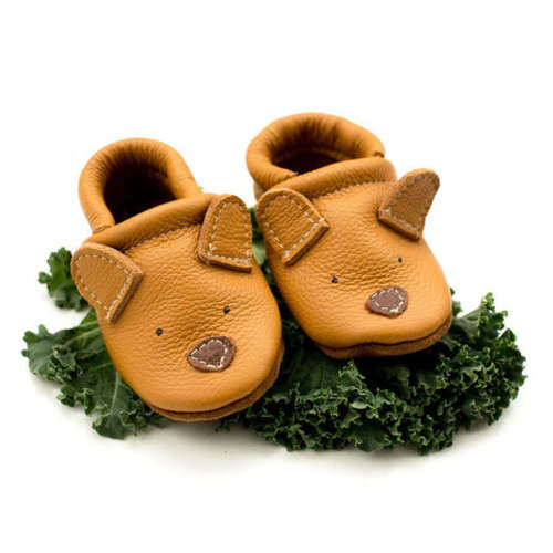 Leather Baby Shoes - Honey Bear Critter – The Nesting House