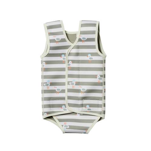 Baby Wetsuit - Sammy the Seagull Green Stripe
