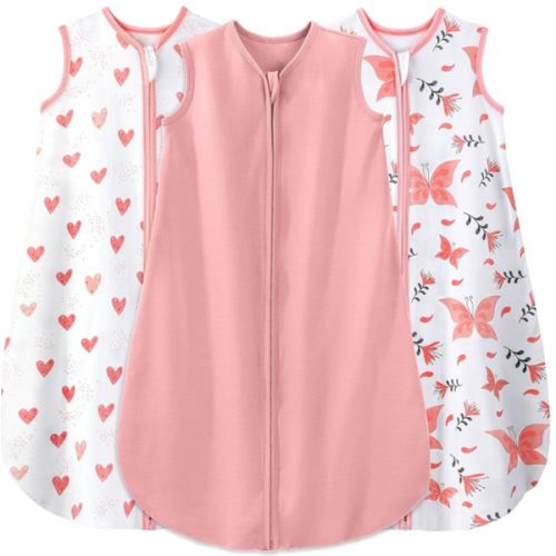 Yoofoss Baby Sleep Sack 0-6 Months Baby Wearable Blanket 100% Organic Cotton 2-Way Zipper TOG 0.5 Toddler Sleeping Sack 3 Pack Lightweight Sleep Sacks for Babies