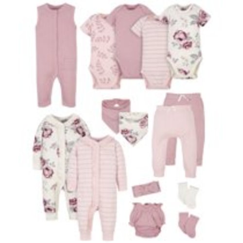 Modern Moments by Gerber Baby Girl Baby Shower Layette Gift Set, 15pc