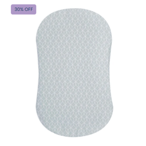 HALO - BassiNest Fitted Sheet 100% Cotton | Morning Mist - Gray