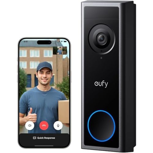 eufy Security Video Doorbell Camera C30, Battery Powered,2K FHD,165° Ultra-Wide View,Easy Installation, Live Video Call, AI Human Detection for People and Packages,HomeBase 3 Compatible,No Monthly Fee