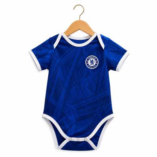 Personalized Chelsea Baby Soccer Romper | Custom Name & Number Bodysuit