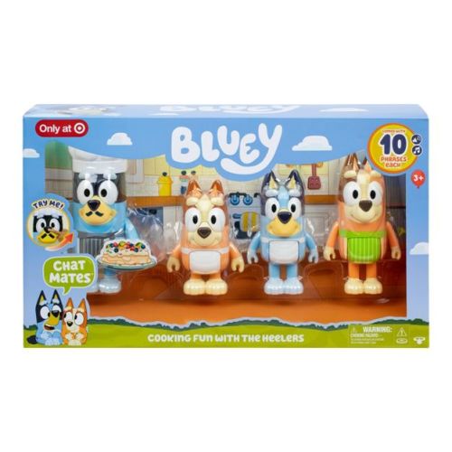 Bluey Let's Play Chef Chat Mates Figure Dinner Time Heeler: Interactive Toy with Bluey & Bingo Characters