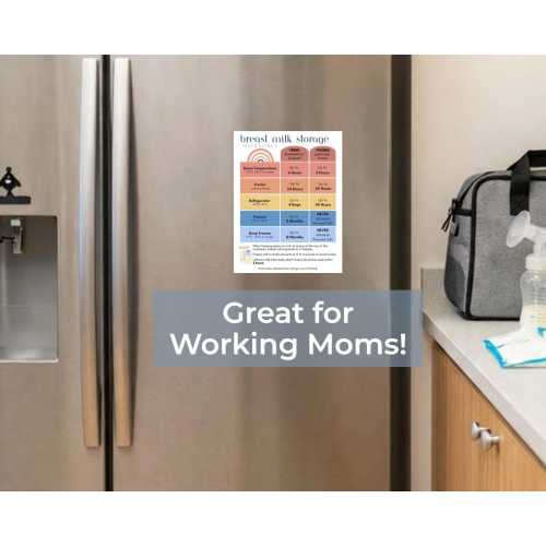Breast Milk Storage Magnet | Pumping at Work Fridge Guide | Working Mom Breastfeeding Reference