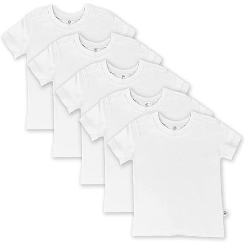 HonestBaby Baby Organic Cotton Short Sleeve T-Shirt Multipack - Newborn - 5-pack Bright White