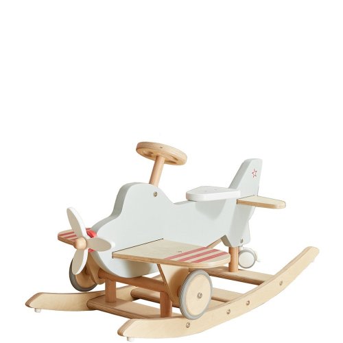 Wonder & Wise By Asweets Wood Airplane 2-in-1 Rocker & Ride-On
